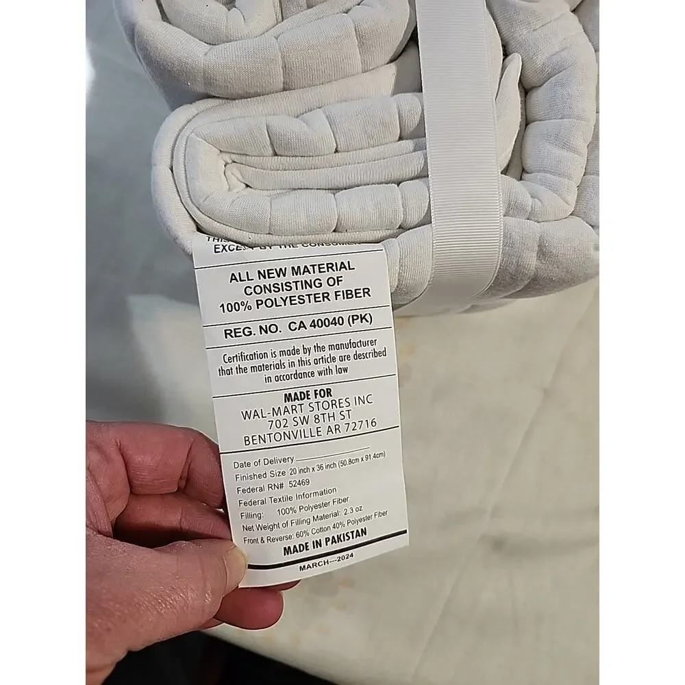 Mainstays Jersey Channel Shams 2 pc King Quilted White